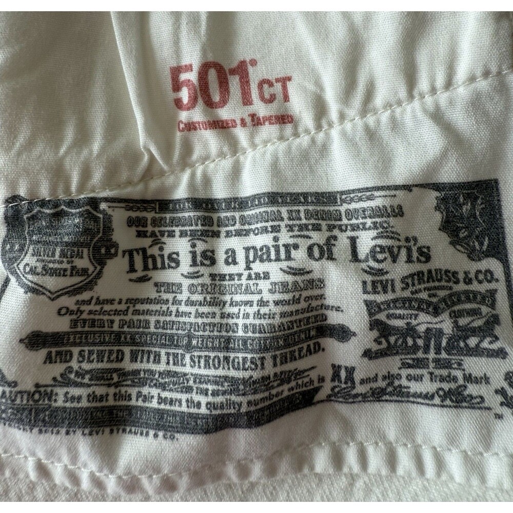 Levi's 501 Jeans Mens Size‎ 30x32 501 CT Customized Tapered Distressed White - Picture 9 of 12